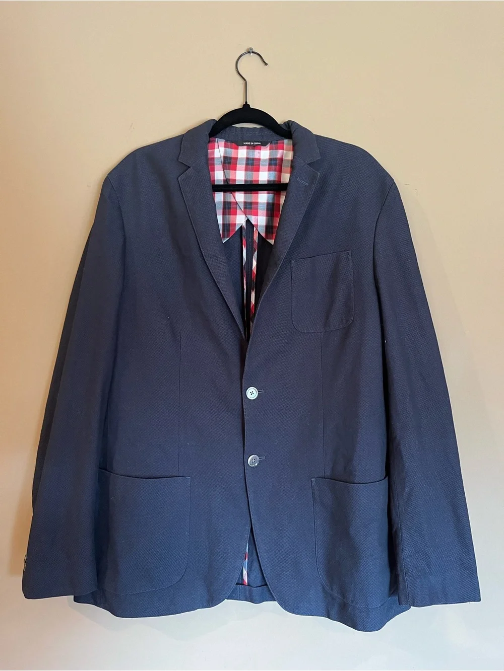 Banana Republic Tailored Fit Navy Cotton Sport Coat Blazer Men's 44L